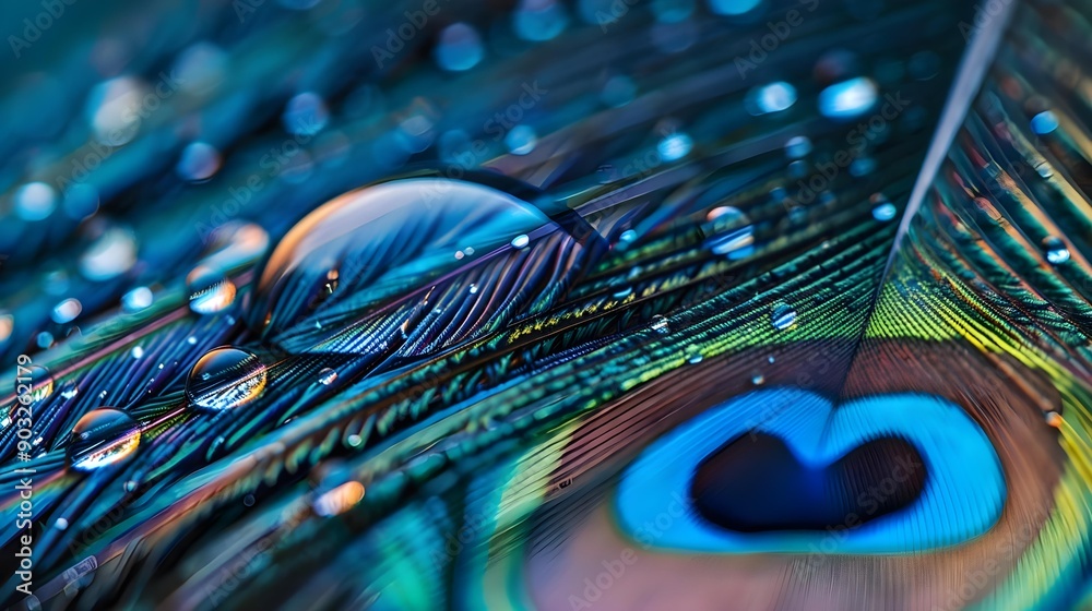 Fototapeta premium Close-up of peacock feather