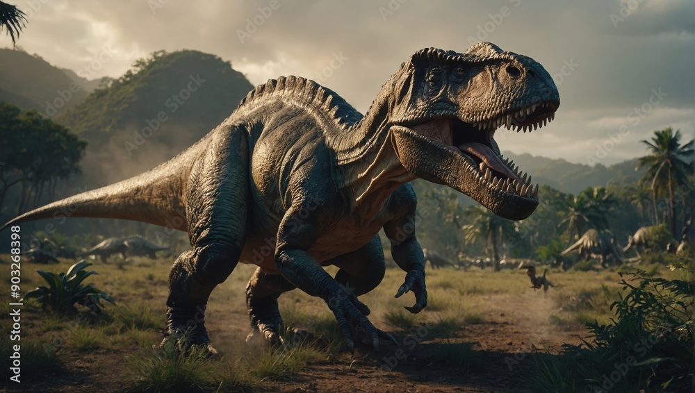 Fototapeta premium Exploring the mysteries of the ancient world and the incredible world of dinosaurs