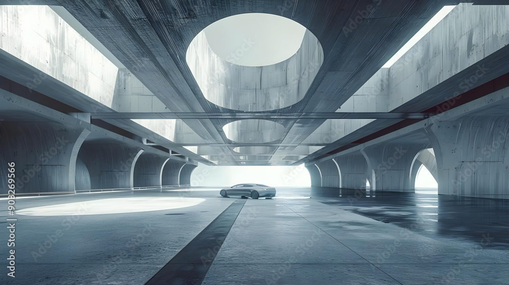 3D render of futuristic architecture background 3D render of futuristic architecture background
