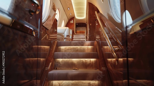 private jet bombardier challenger 604 staircase view