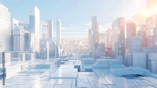 Techno mega city - urban and futuristic technology