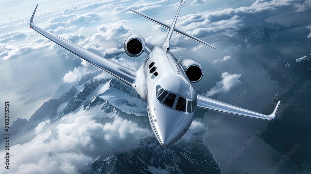 Fototapeta premium A luxury private jet to take business people or wealthy people quickly across the world
