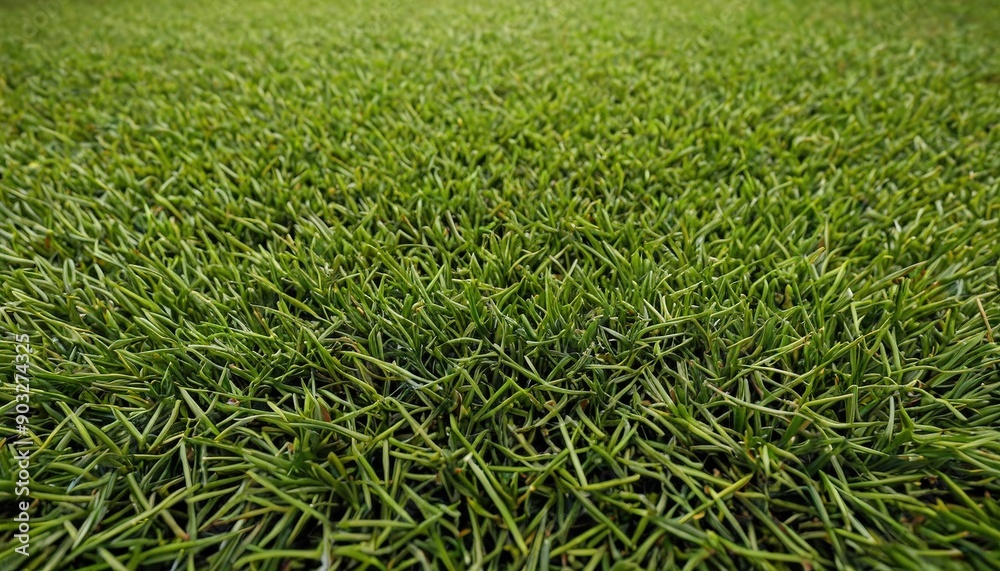 Obraz premium Green Grass Blades Close Up.