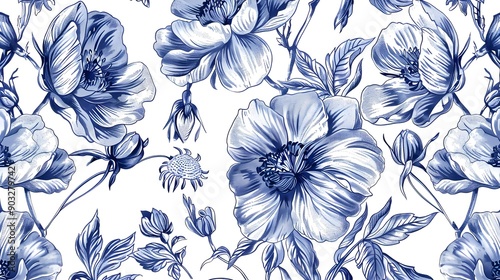 Abstract modern floral seamless pattern
