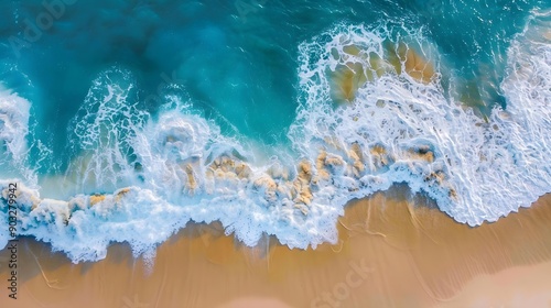 Aerial view of ocean waves