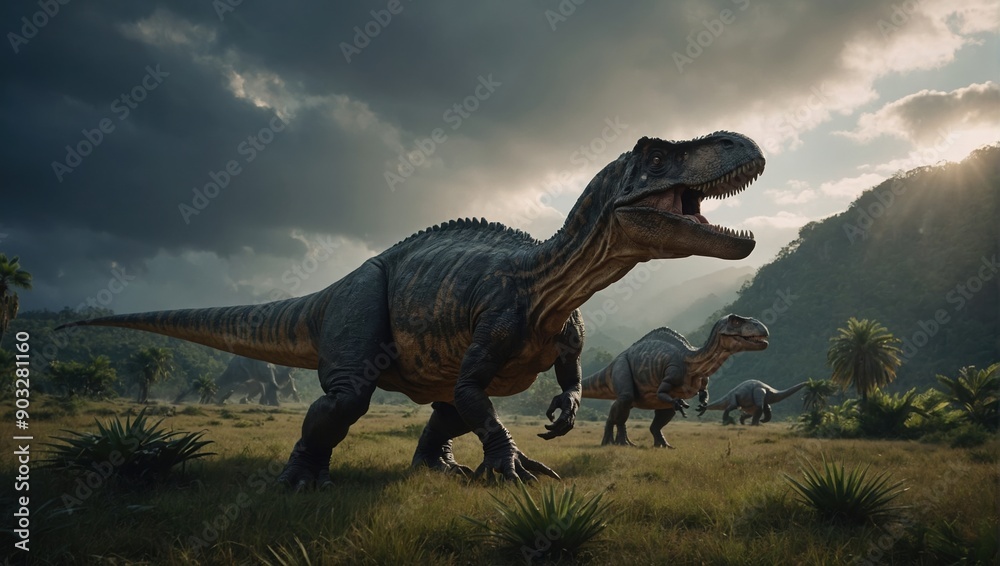Fototapeta premium Unearthing the secrets of the ancient past and the amazing lives of its dinosaur inhabitants