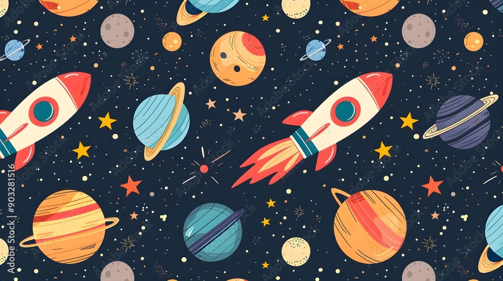 Flat design of celestial themes like planets Flat design of celestial themes like planets
