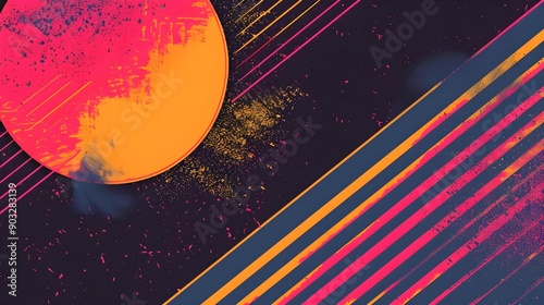 Simple abstract retro design in 80s style