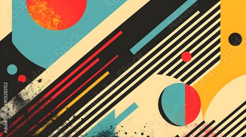 Simple abstract retro design in 80s style