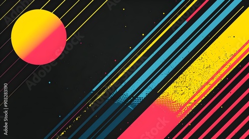 Simple abstract retro design in 80s style