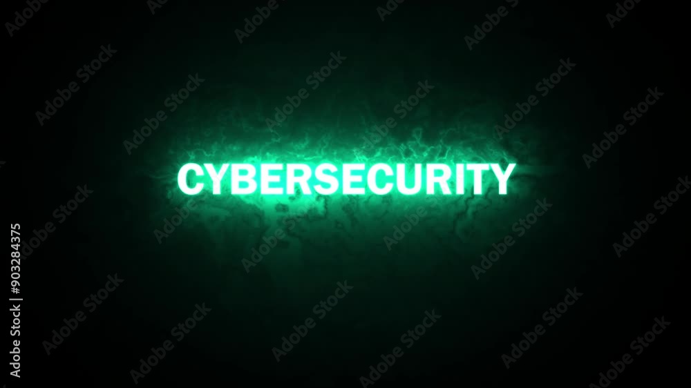 Cybersecurity Word On High Technology Alpha Channel