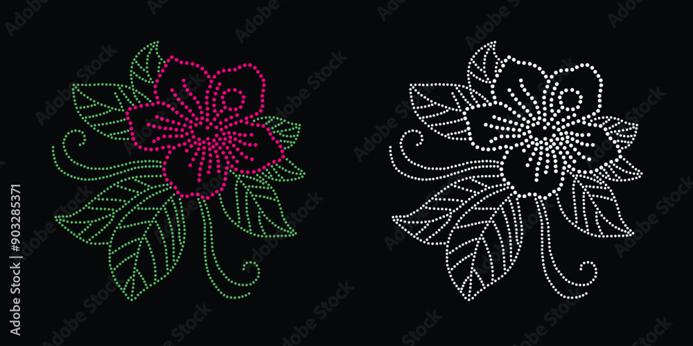 Rhinestone vector flower Design.