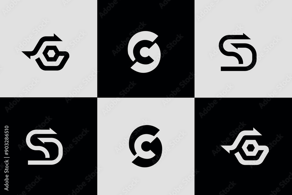 creative letter C logo icon set. design for business, set of creative monogram abstract letter C logo design template, creative letter C logo icon set. design for business, set of creative monogram abstract letter C logo design template,