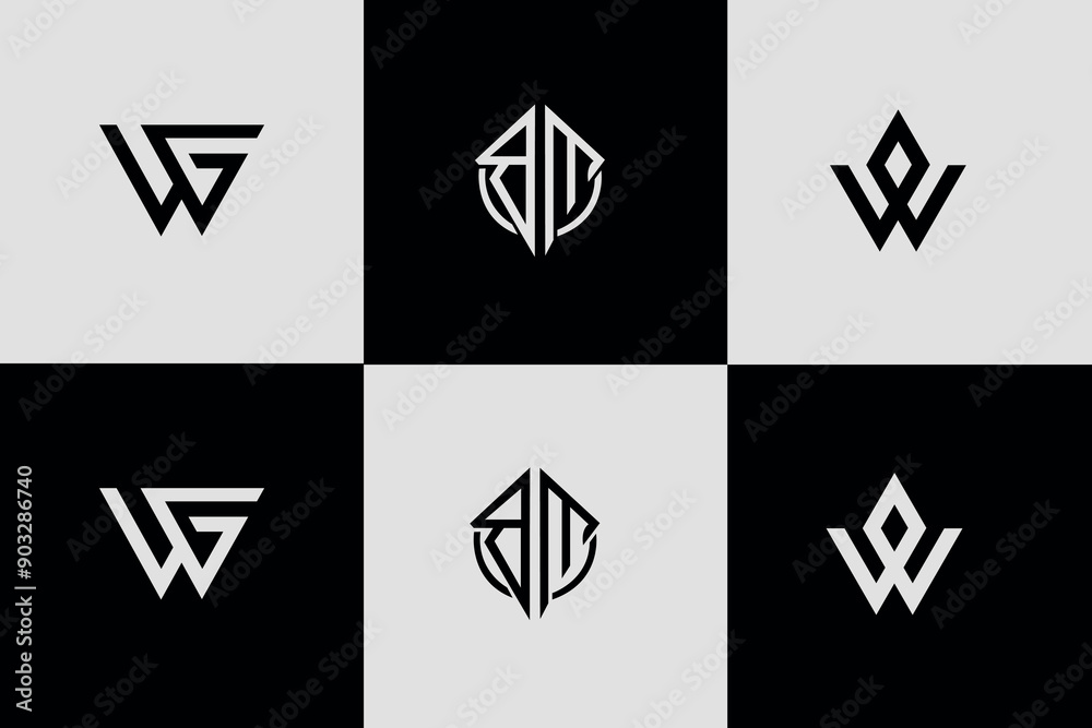 geometric letter W logo vector premium sign template, w logo template icons for digital technology business geometric letter W logo vector premium sign template, w logo template icons for digital technology business