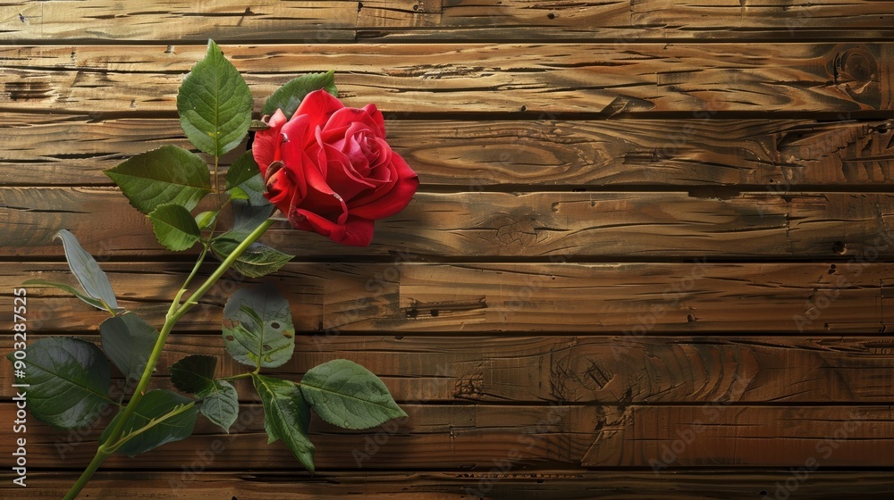 Rose on wooden background for greeting card design Rose on wooden background for greeting card design