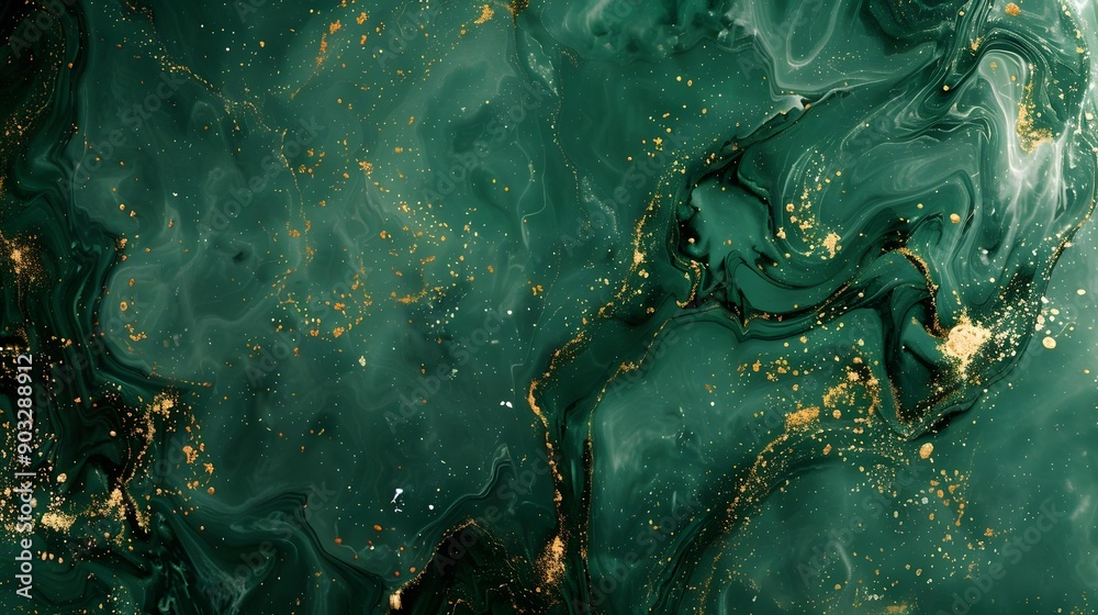 Abstract green marble texture with gold splash Abstract green marble texture with gold splash