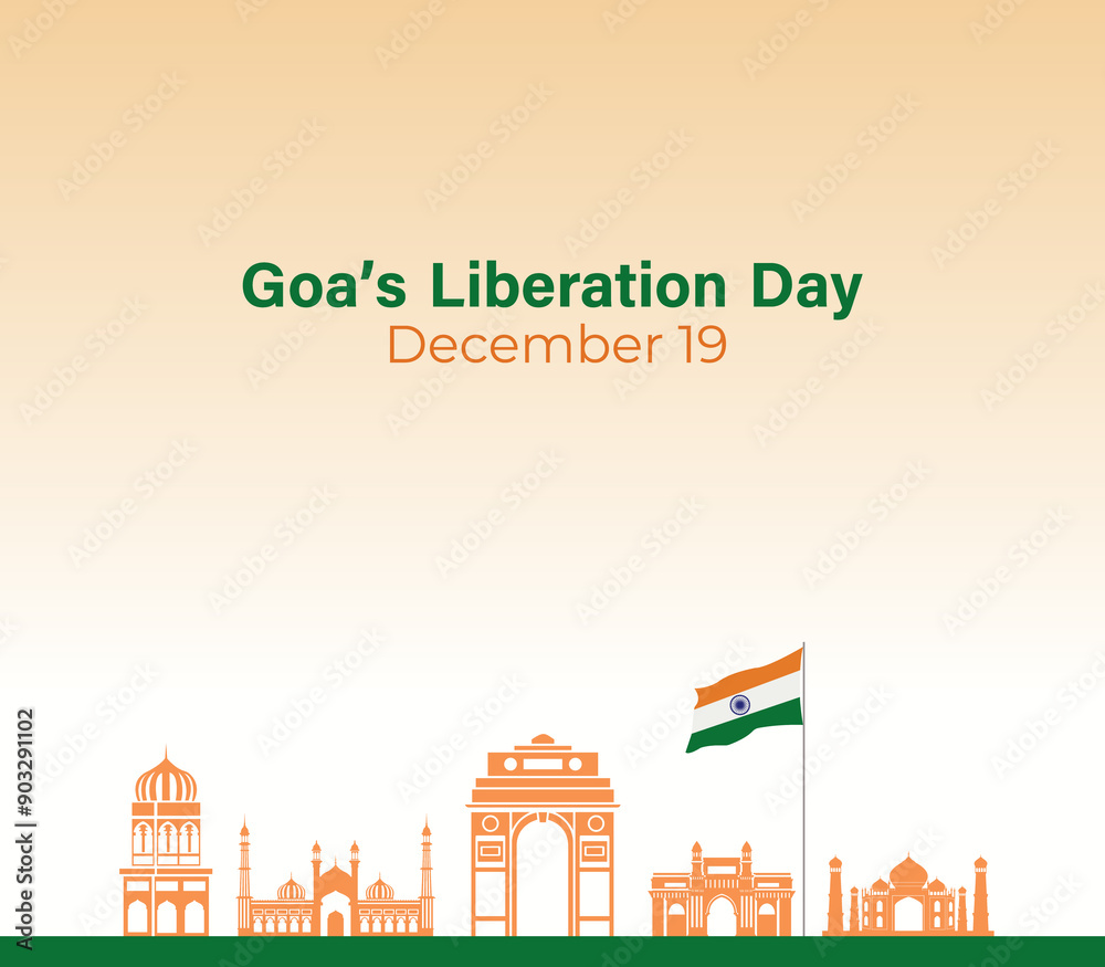 Goa's Liberation Day. December 19. Holiday Concept. Template for background with banner, poster and card. Flat illustration. flat design. Jpeg format. Goa's Liberation Day. December 19. Holiday Concept. Template for background with banner, poster and card. Flat illustration. flat design. Jpeg format.