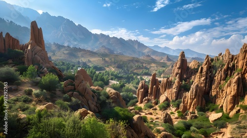 Picturesque rock formations in Tafraout Anti-Atlas, Morocco photo