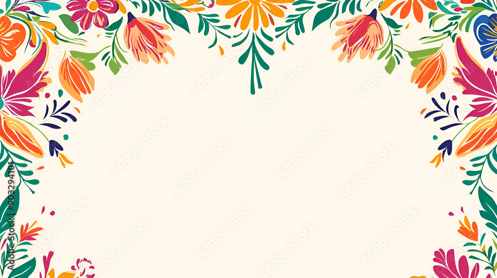 fondo con espacio para copiar con flores decorativas en estilo mexicano colorido cultura y tradicion mexicana para invitacion de festejo fondo con espacio para copiar con flores decorativas en estilo mexicano colorido cultura y tradicion mexicana para invitacion de festejo