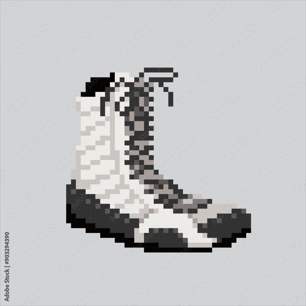 Obraz premium Pixel art illustration Boxing Shoes. Pixelated Boxing Shoes. Boxing Shoes icon pixelated for the pixel art game and icon for website and video game. old school retro.