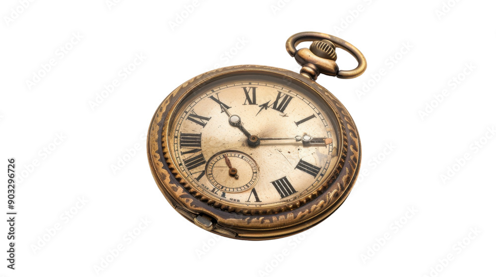Old pocket watch on transparent background Old pocket watch on transparent background
