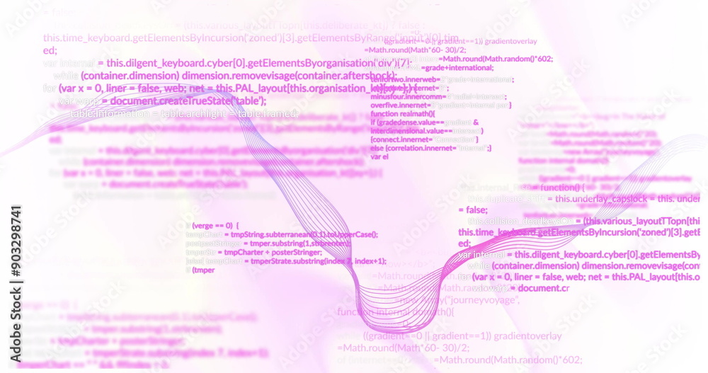 Naklejka premium Image of data processing over liquid flowing