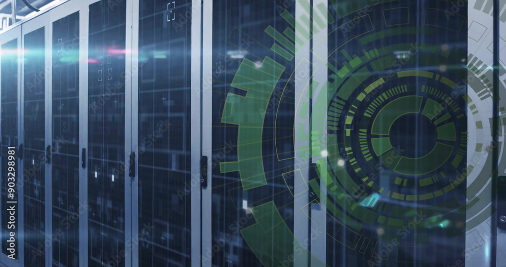 Image of scope and data processing over computer servers