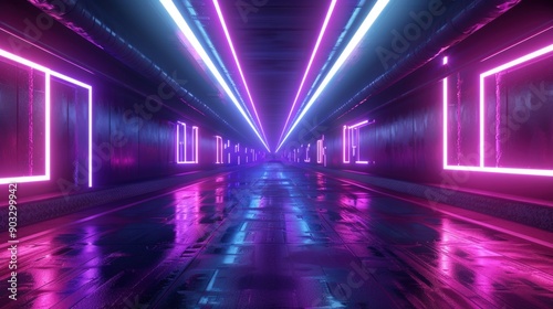 Neon Tunnel: A Futuristic Perspective © Bigate.Creative