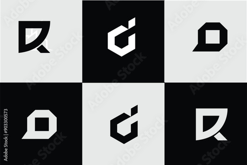 letter D with arrow icon logo vector design template concept, creative letter D logo design template