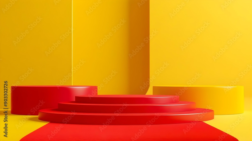 Obraz premium Luxury product display podium in minimalist scene