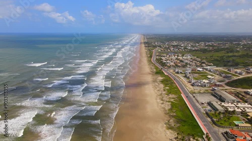 Naufrago beach in Aracaju, Sergipe, Brazil. Aerial View