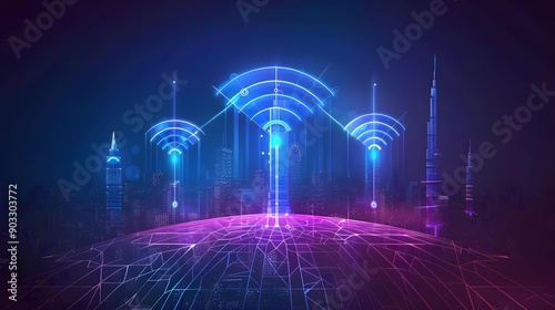 Wireless network and connection technology concept
