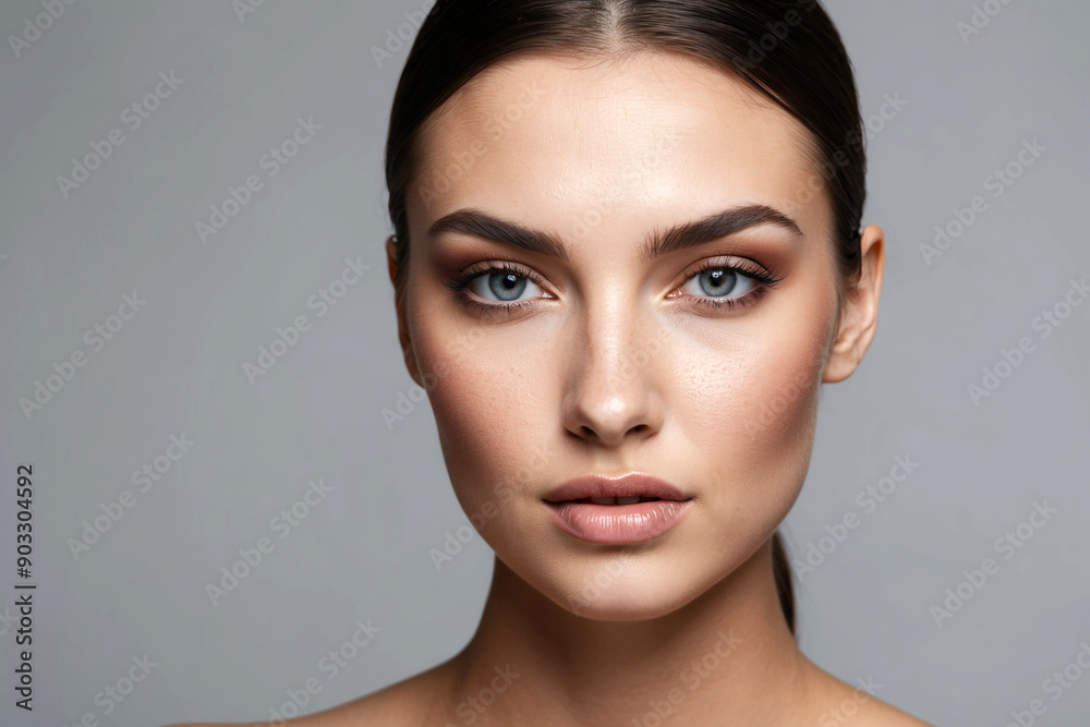 close up portrait of beautiful young American female model with healthy skin close up portrait of beautiful young American female model with healthy skin