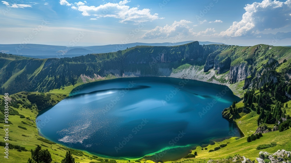 Fototapeta premium Saint Ana volcanic lake in Tusnad Romania, ai