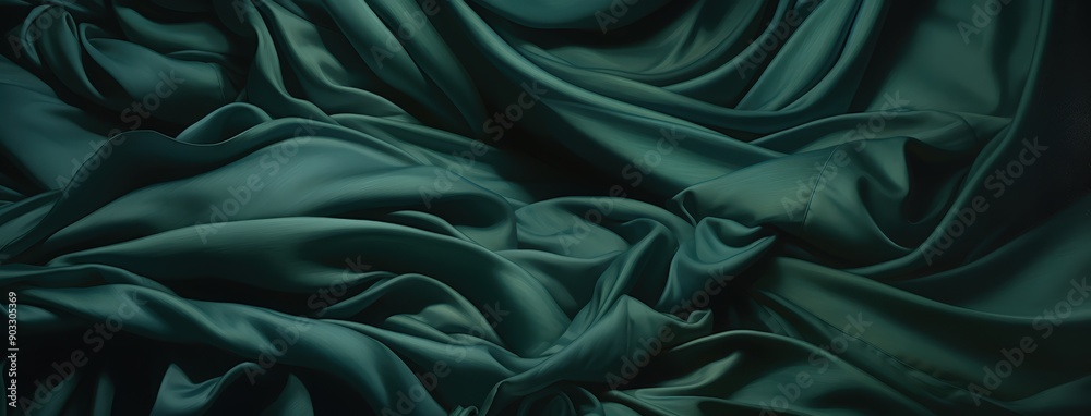 Luxurious Green Fabric: An Ocean of Silky Waves Captured in Stunning Detail Luxurious Green Fabric: An Ocean of Silky Waves Captured in Stunning Detail
