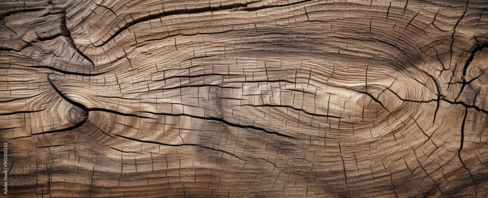 Fototapeta premium Intricate Patterns of a Weathered Wooden Surface Exude Organic Beauty