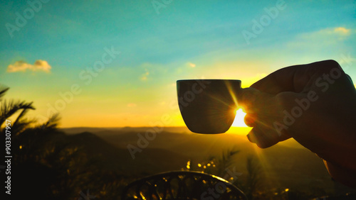 sunset in the mountains