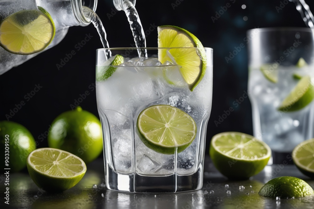 Fototapeta premium mojito cocktail on wooden table