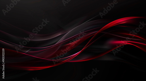 Elegant Black Background with Subtle Deep Red and Platinum Highlights