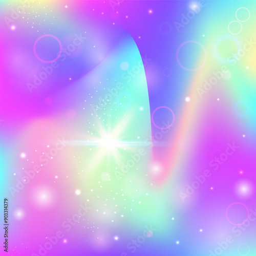 Girl Hologram. Pink Fairy Pattern. Princess Background. Holographic Universe Mesh. Purple Galaxy Invitation. Lilac Cosmic Gradient. Magic Backdrop. Neon Girl Hologram.