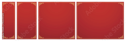 クリスマスモチーフのフレームデザインセット。ゴージャスでエレガントなデザイン素材
