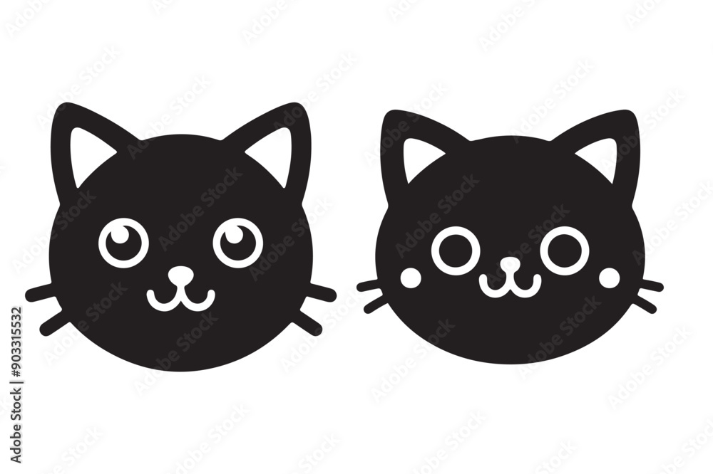 cat face silhouette vector art cat face silhouette vector art