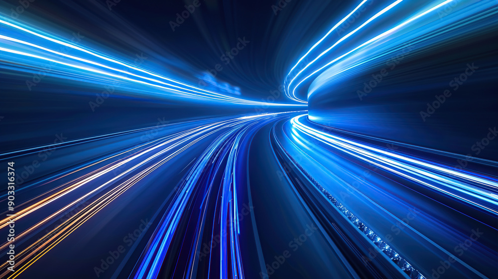 Abstract blue light speed motion background with long exposure Abstract blue light speed motion background with long exposure