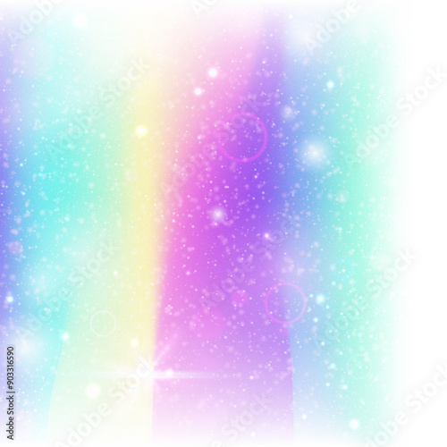 Unicorn Pattern. Purple Fairy Hologram. Girl Background. Iridescent Pastel Effect. Pink Fantasy Gradient. Blue Blurred Invitation. Princess Backdrop. Candy Unicorn Pattern.