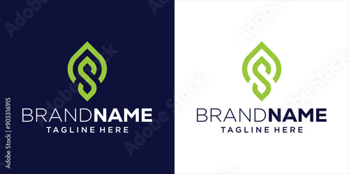 Creative Green Leaf Letter S Logo Design, Design Inspiration, Illustration, Vector