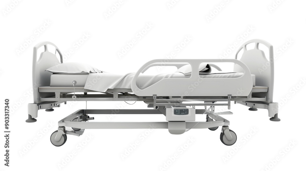 Hospital bed on transparent background Hospital bed on transparent background