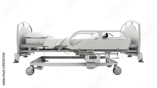 Hospital bed on transparent background 