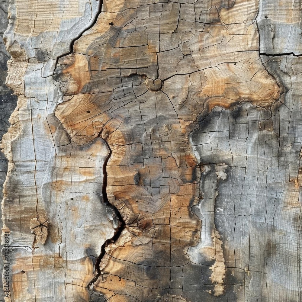Closeup of a tree trunk's intricate grain patterns with natural cracks and textures. Closeup of a tree trunk's intricate grain patterns with natural cracks and textures.