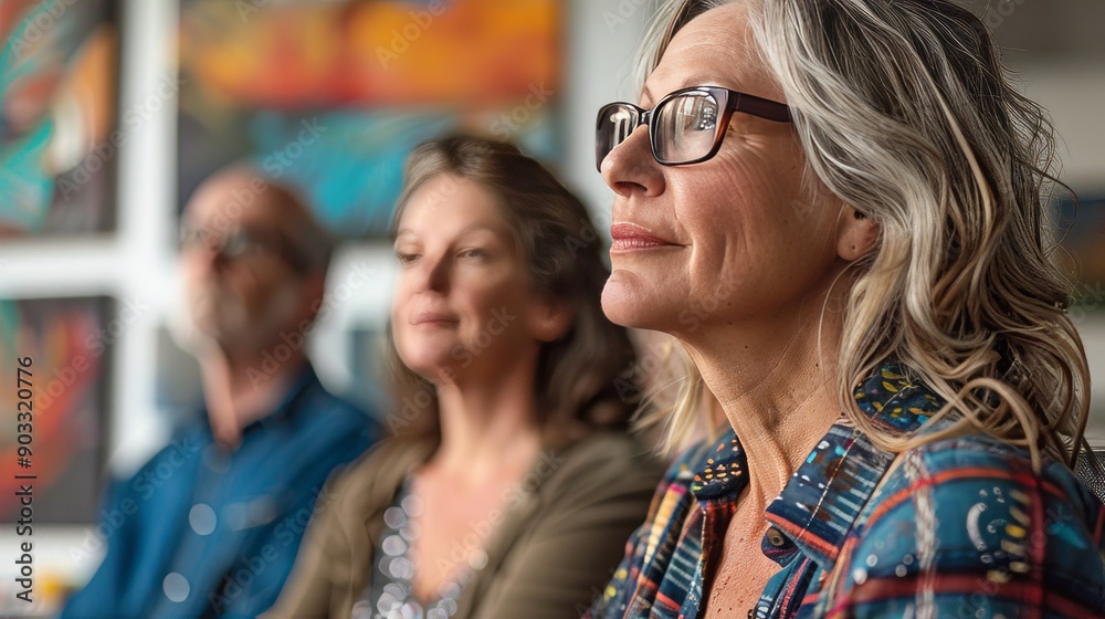 Middle Aged Adults in Art Class. Taking Group Adult Education Art Lessons. Senior Painters Painting. Middle Aged Adults in Art Class. Taking Group Adult Education Art Lessons. Senior Painters Painting.