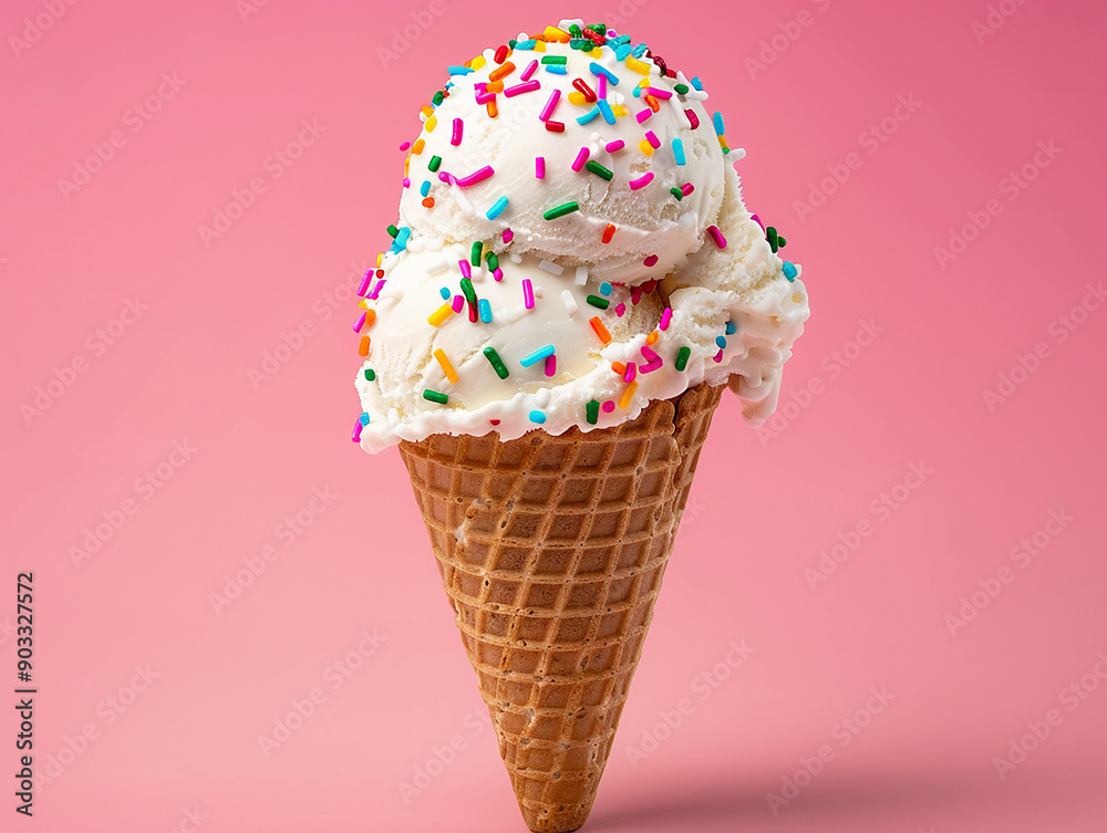 Assorted Ice Cream Cones with Vanilla, Chocolate, and Strawberry Flavors Assorted Ice Cream Cones with Vanilla, Chocolate, and Strawberry Flavors